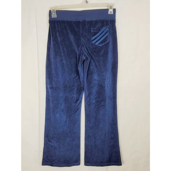 Adidas blue Notre Dame velour wide leg joggers Size small Y2K sportswear 90s - Picture 2 of 8